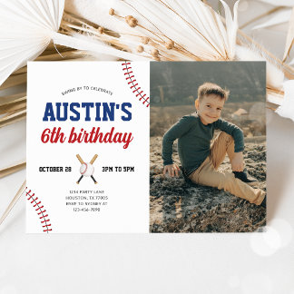 Baseball Birthday Foto Einladung