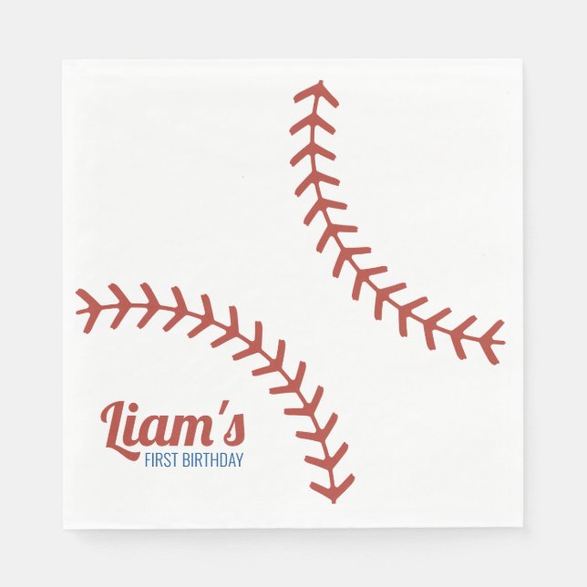 Baseball Birthday Napkins Serviette (Vorderseite)