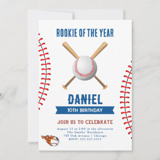 Baseball-Birthday-Party Einladung