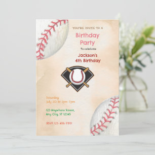 Baseball-Birthday-Party Einladung