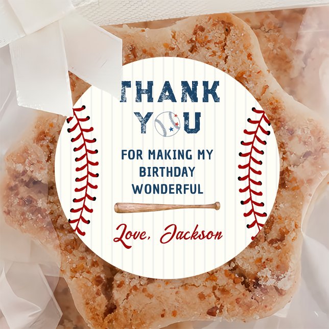 Baseball Birthday Runder Aufkleber (Von Creator hochgeladen)