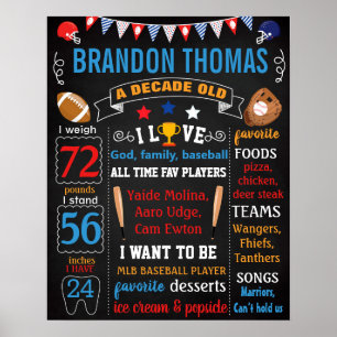 Baseball-Birthday-Tafelschild Poster
