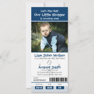 Baseball Birthday Ticket Einladung