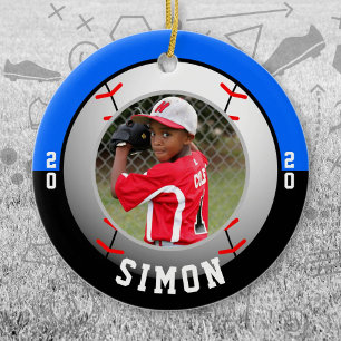 Baseball Blue Black Team Colors Keramik Ornament