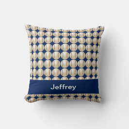 Baseball Blue Personalized Name Square Kissen