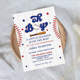 Baseball Boy Baby Shower Einladung