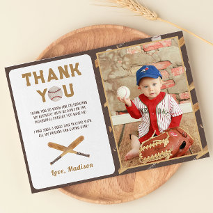 Baseball Boy Birthday Foto Danke, Card Dankeskarte