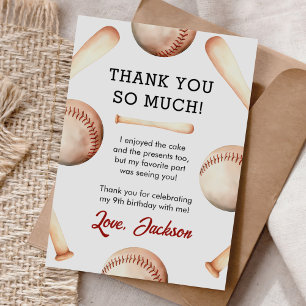 Baseball Boy Birthday Party Dankeskarte