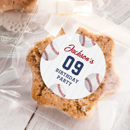 Baseball Boy Birthday Party Runder Aufkleber