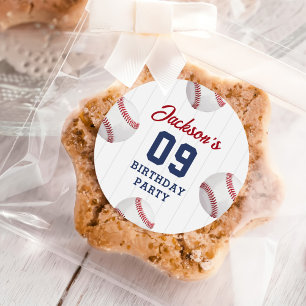 Baseball Boy Birthday Party Runder Aufkleber