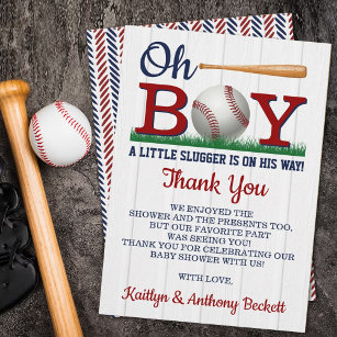 Baseball Boys Babydusche Dankeskarte
