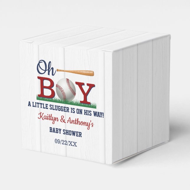 Baseball Boys Babydusche Geschenkschachtel (Vorderseite)