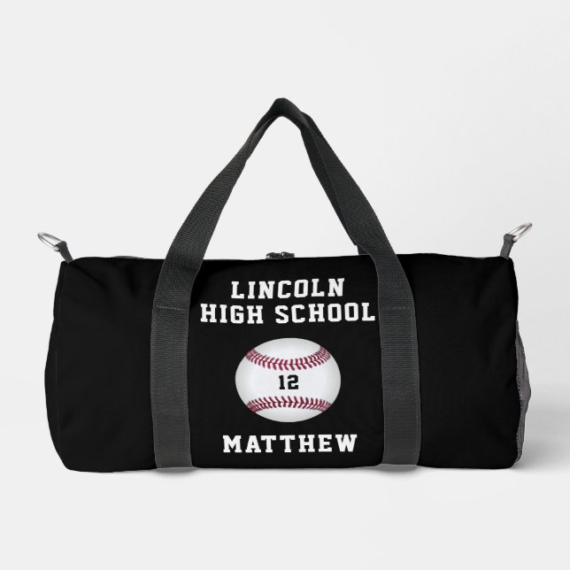 Baseball Boys School Team Name Number Sports Duffle Bag (Vorderseite)