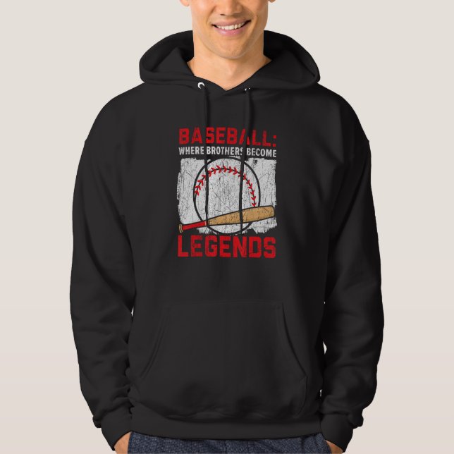 Baseball Brother Baseball Player Brotherhood Sibli Hoodie (Vorderseite)