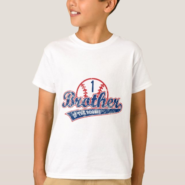 Baseball Brother of the Rookie 1st Birthday Party T-Shirt (Vorderseite)