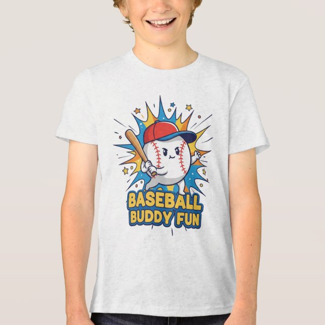 Baseball Buddy Fun Tri-Blend Shirt (Vorderseite)