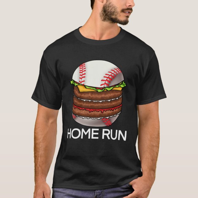 Baseball Burger Home Run  Women Love Game Fries Fo T-Shirt (Vorderseite)