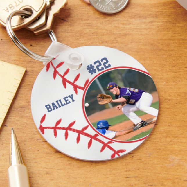 Baseball Button Name Jersey Nummer Foto Schlüsselanhänger (Von Creator hochgeladen)