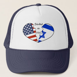Baseball Cap: USA und Israel geteilt fallen wir Truckerkappe