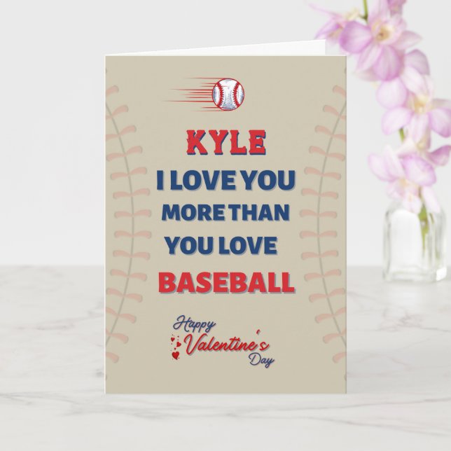 BASEBALL Carte De Voeux Pour Lui, Valentines Pour  (Orchidée)