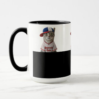 Baseball Cat, Katze mit Basecap und Baseball Shirt Tasse
