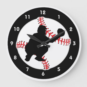 Baseball Catcher Design Wall Clock Große Wanduhr