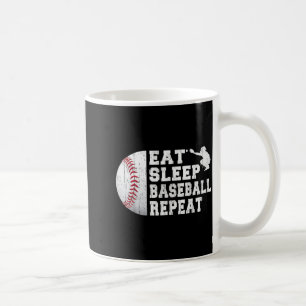 Baseball Catcher Essen Schlafen Wiederholen Jugend Kaffeetasse