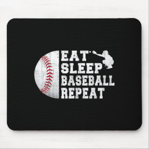 Baseball Catcher Essen Schlafen Wiederholen Jugend Mousepad
