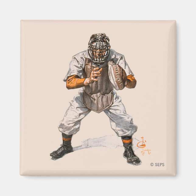 Baseball Catcher Magnet (Vorne)