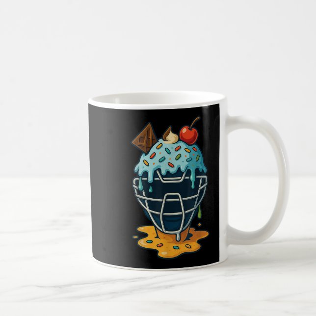 Baseball Catcher Mask Ice Creme Tropfen Sprinkles  Kaffeetasse (Rechts)