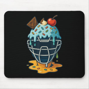 Baseball Catcher Mask Ice Creme Tropfen Sprinkles Mousepad