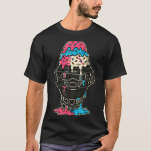 Baseball Catcher Maske Ice Creme Tropfen Baseball T-Shirt