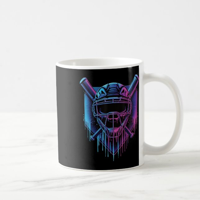 Baseball Catcher Maske Pinsel Drilling Baseball Fa Kaffeetasse (Rechts)
