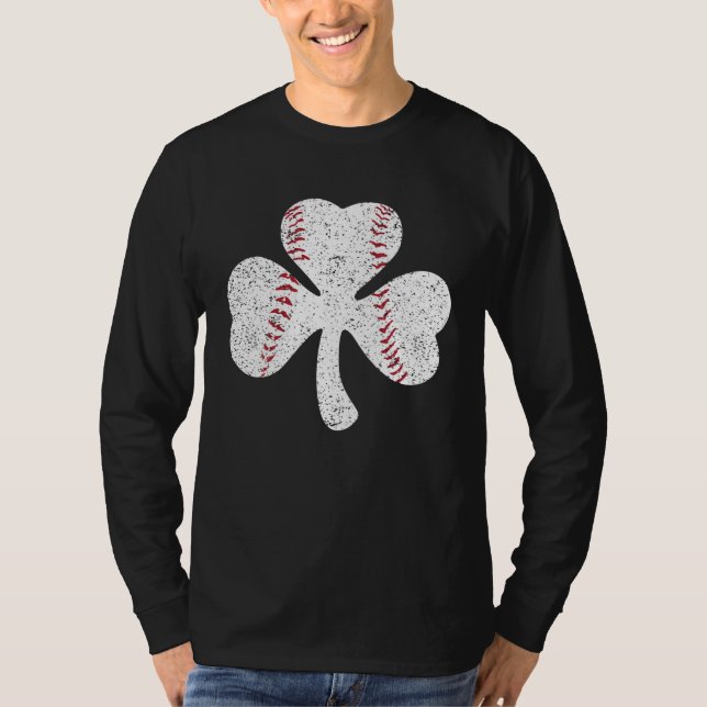 Baseball Catcher Pitcher Shamrock  St Patrick 2019 T-Shirt (Vorderseite)