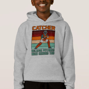 Baseball Catcher Pitcher Sportspieler Obertrainer Hoodie
