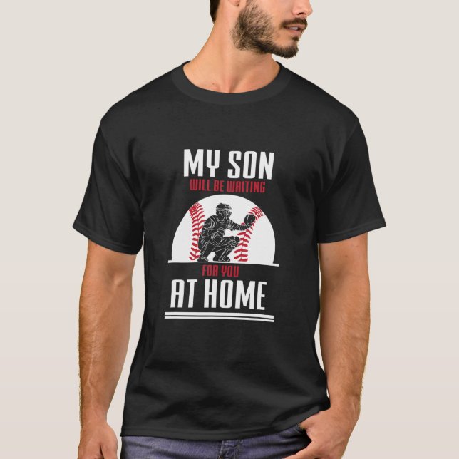 Baseball Catcher Son Family Sport Team Coach Gesch T-Shirt (Vorderseite)