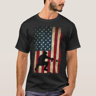 Baseball Catchers Gear Sports American Flag Klein T-Shirt