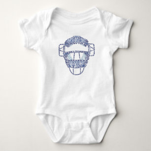 Baseball Catchers Maske Typografie Baby Strampler