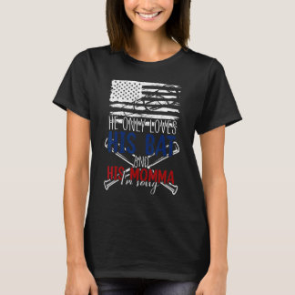 Baseball-Cheer-Mama Er nur Lieben seine Bat und se T-Shirt