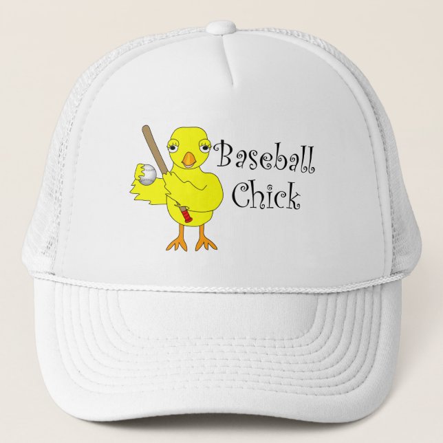 Baseball-Chick-Text Truckerkappe (Vorderseite)