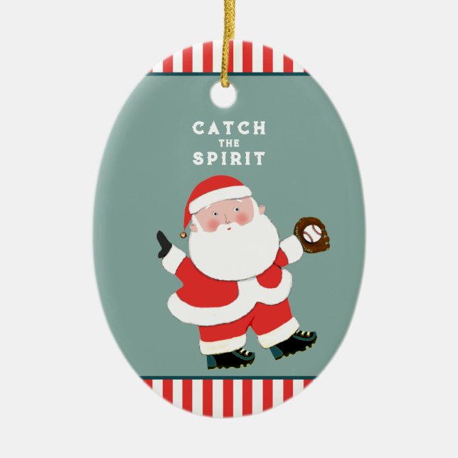 Baseball Christmas Keepake Keramik Ornament (Vorne)
