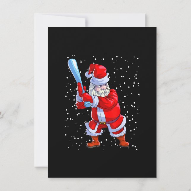 Baseball Christmas Shirt Men Boys Softball Santa C Einladung (Vorderseite)