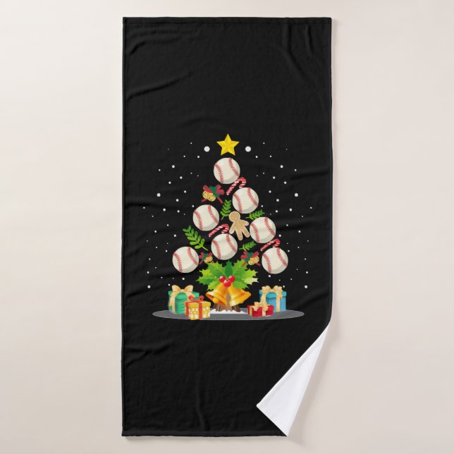Baseball Christmas Tree Badehandtuch (Badehandtuch)