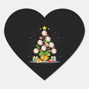 Baseball Christmas Tree Herz-Aufkleber