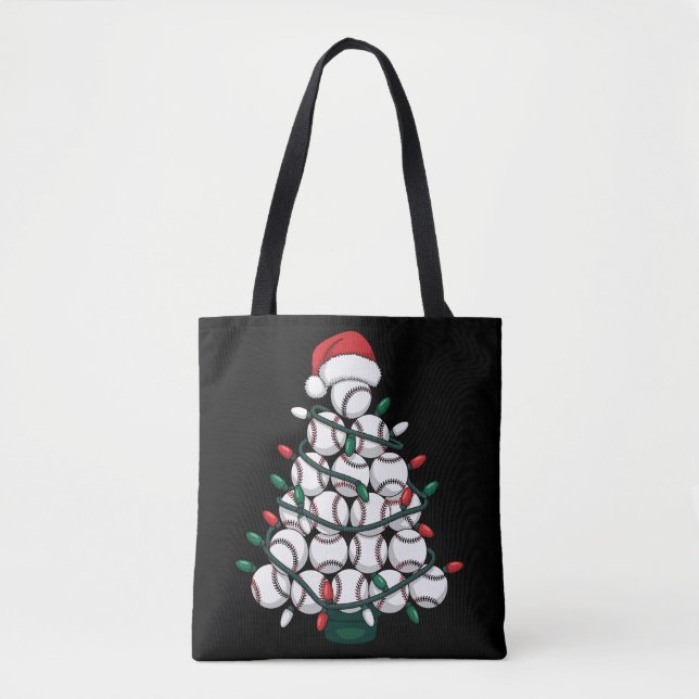 Baseball Christmas Tree Santa Sports Tasche (Vorderseite)