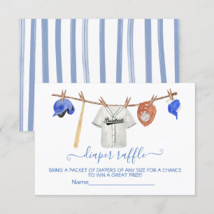 Baseball Clothesline Baby Showe Diaper Raffekarte Einladung