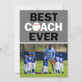 Baseball Coach Best je Custom Foto Vielen Dank Dankeskarte