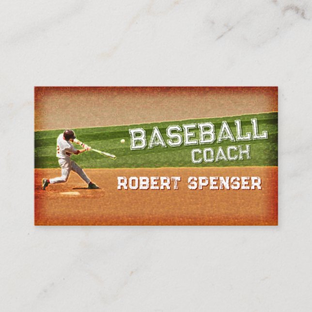 Baseball Coach Business Card Visitenkarte (Vorderseite)