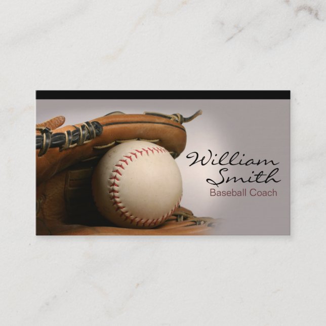 Baseball Coach Business Card Visitenkarte (Vorderseite)