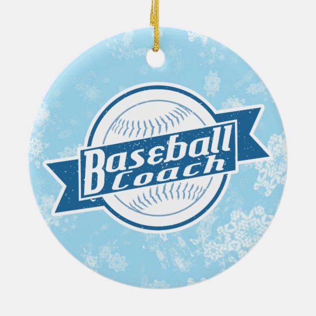 Baseball Coach Christmas Holiday Decoration Keramik Ornament (Hinten)